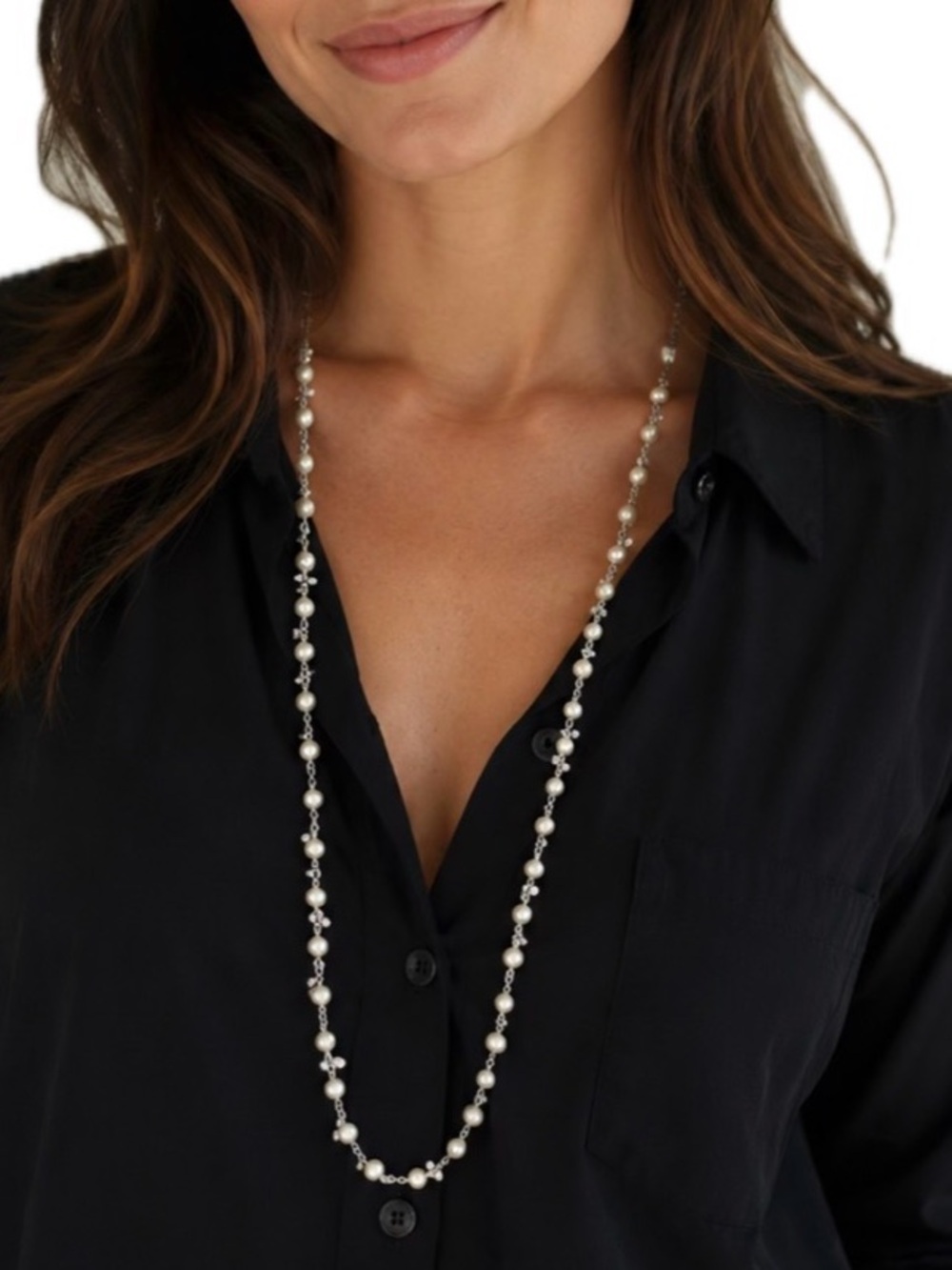 Pearl‎ Beaded Necklace. 18in.